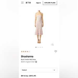 Shoshanna Blush Franklin Midi Dress Size 4